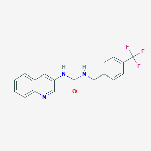 molecular formula C18H14F3N3O B12588266 N-Quinolin-3-yl-N'-{[4-(trifluoromethyl)phenyl]methyl}urea CAS No. 648420-79-5