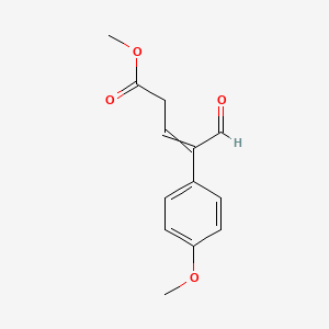 molecular formula C13H14O4 B12588326 Methyl 4-(4-methoxyphenyl)-5-oxopent-3-enoate CAS No. 648432-28-4