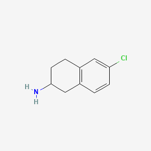 molecular formula C10H12ClN B1258833 6-Chloro-1,2,3,4-tetrahydronaphthalen-2-amine CAS No. 60480-00-4