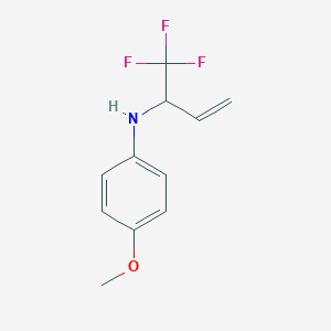 molecular formula C11H12F3NO B12588335 Benzenamine, 4-methoxy-N-[1-(trifluoromethyl)-2-propenyl]- CAS No. 587855-78-5