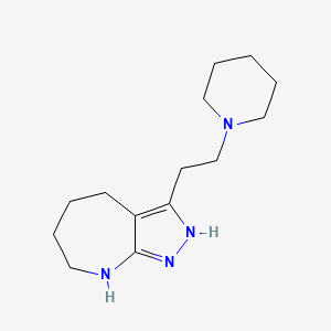 molecular formula C14H24N4 B12588356 3-[2-(1-Piperidinyl)ethyl]-1,2,4,5,6,7-hexahydropyrazolo[3,4-b]azepine 