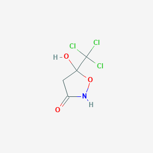 molecular formula C4H4Cl3NO3 B12588362 5-Hydroxy-5-(trichloromethyl)-1,2-oxazolidin-3-one CAS No. 639815-71-7
