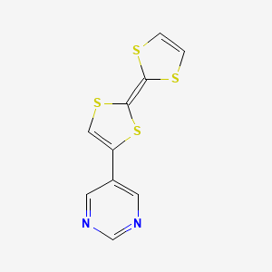 molecular formula C10H6N2S4 B12588373 5-[2-(2H-1,3-Dithiol-2-ylidene)-2H-1,3-dithiol-4-yl]pyrimidine CAS No. 649774-45-8