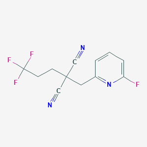 molecular formula C12H9F4N3 B12588379 [(6-Fluoropyridin-2-yl)methyl](3,3,3-trifluoropropyl)propanedinitrile CAS No. 647839-91-6