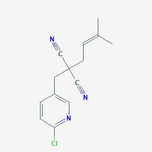 molecular formula C14H14ClN3 B12588399 [(6-Chloropyridin-3-yl)methyl](3-methylbut-2-en-1-yl)propanedinitrile CAS No. 647839-53-0