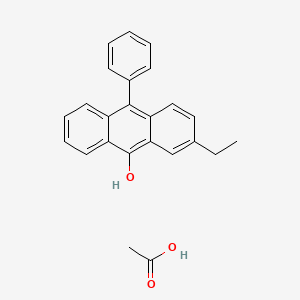 molecular formula C24H22O3 B12588456 Acetic acid--2-ethyl-10-phenylanthracen-9-ol (1/1) CAS No. 879090-29-6