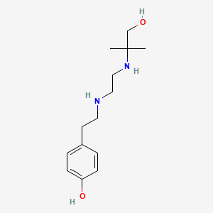 molecular formula C14H24N2O2 B12588471 4-[2-({2-[(1-Hydroxy-2-methylpropan-2-YL)amino]ethyl}amino)ethyl]phenol CAS No. 627521-04-4