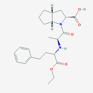 molecular formula C23H32N2O5 B125885 (2R,3aR,6aR)-1-((2S)-2-(((1S)-1-(Ethoxycarbonyl)-3-phenylpropyl)amino)propanoyl)octahydrocyclopenta(b)pyrrole-2-carboxylic acid CAS No. 129939-63-5