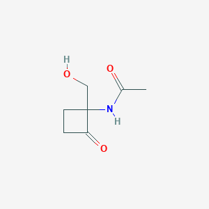 molecular formula C7H11NO3 B12588516 N-[1-(Hydroxymethyl)-2-oxocyclobutyl]acetamide CAS No. 620958-16-9