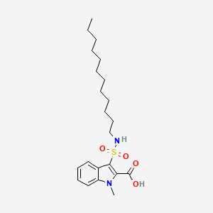 molecular formula C22H34N2O4S B12588551 3-(Dodecylsulfamoyl)-1-methyl-1H-indole-2-carboxylic acid CAS No. 872593-17-4