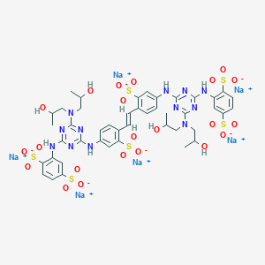 molecular formula C44H46N12Na6O22S6 B12588565 Hexasodium 2,2'-(vinylenebis((3-sulfonato-4,1-phenylene)imino(6-(bis (2-hydroxypropyl)amino)-1,3,5-triazine-4,2-diyl)imino))bis(benzene-1,4-disulfonate) CAS No. 371756-75-1
