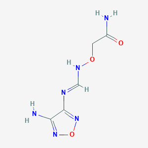 molecular formula C5H8N6O3 B12588566 Acetamide,2-[[[(4-amino-1,2,5-oxadiazol-3-YL)iminomethyl]amino]oxy]- 