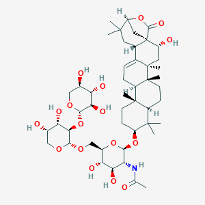 molecular formula C48H75NO17 B1258858 3-O-[beta-D-xylopyranosyl(1->2)-alpha-L-arabinopyranosyl(1->6)]-2-acetamido-2-deoxy-beta-D-glucopyranosyl acacic acid lactone 