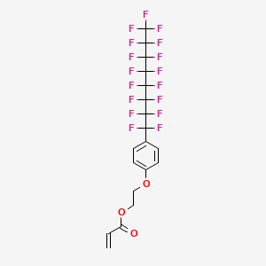 molecular formula C19H11F17O3 B12588582 2-[4-(Heptadecafluorooctyl)phenoxy]ethyl prop-2-enoate CAS No. 649721-92-6
