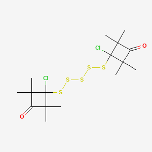molecular formula C16H24Cl2O2S5 B12588651 3,3'-(Pentasulfane-1,5-diyl)bis(3-chloro-2,2,4,4-tetramethylcyclobutan-1-one) CAS No. 633303-53-4