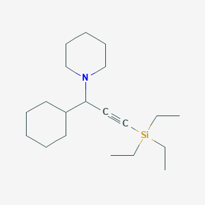 molecular formula C20H37NSi B12588661 Piperidine, 1-[1-cyclohexyl-3-(triethylsilyl)-2-propynyl]- CAS No. 615253-72-0