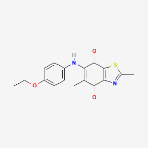 molecular formula C17H16N2O3S B12588685 6-(4-Ethoxyanilino)-2,5-dimethyl-1,3-benzothiazole-4,7-dione CAS No. 650635-80-6