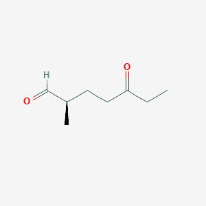 molecular formula C8H14O2 B12588691 Heptanal, 2-methyl-5-oxo-, (2R)- CAS No. 553638-72-5