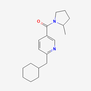 molecular formula C18H26N2O B12588704 Pyrrolidine, 1-[[6-(cyclohexylmethyl)-3-pyridinyl]carbonyl]-2-methyl- CAS No. 613661-03-3