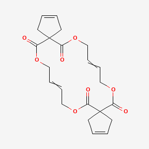 molecular formula C22H24O8 B12588732 7,12,20,25-Tetraoxadispiro[4.8.4~14~.8~5~]hexacosa-2,9,16,22-tetraene-6,13,19,26-tetrone CAS No. 502850-40-0
