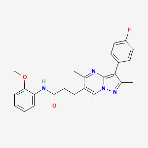 3-[3-(4-fluorophenyl)-2,5,7-trimethyl-6-pyrazolo[1,5-a]pyrimidinyl]-N-(2-methoxyphenyl)propanamide