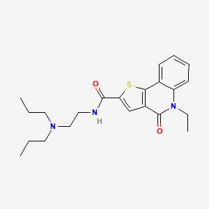 molecular formula C22H29N3O2S B1258878 N-[2-(dipropylamino)ethyl]-5-ethyl-4-oxo-2-thieno[3,2-c]quinolinecarboxamide 