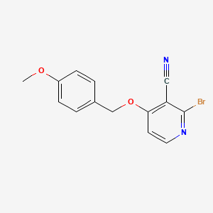 molecular formula C14H11BrN2O2 B12588792 3-Pyridinecarbonitrile, 2-bromo-4-[(4-methoxyphenyl)methoxy]- CAS No. 635731-99-6