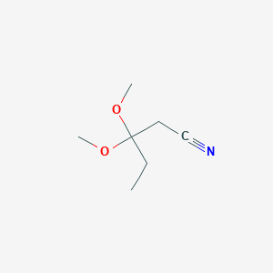 molecular formula C7H13NO2 B12588870 3,3-Dimethoxypentanenitrile CAS No. 650604-11-8