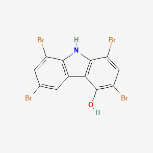 molecular formula C12H5Br4NO B12588929 9H-Carbazol-4-ol, 1,3,6,8-tetrabromo- CAS No. 874672-39-6