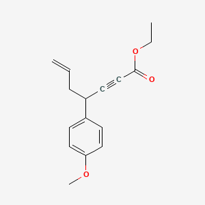 molecular formula C16H18O3 B12588947 Ethyl 4-(4-methoxyphenyl)hept-6-en-2-ynoate CAS No. 648433-41-4