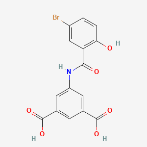 molecular formula C15H10BrNO6 B12588950 5-(5-Bromo-2-hydroxybenzamido)benzene-1,3-dicarboxylic acid CAS No. 634185-16-3