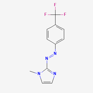 molecular formula C11H9F3N4 B12588964 1-Methyl-2-{(E)-[4-(trifluoromethyl)phenyl]diazenyl}-1H-imidazole CAS No. 633337-01-6