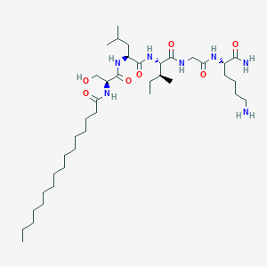 molecular formula C39H75N7O7 B12589065 L-Lysinamide, N-(1-oxohexadecyl)-L-seryl-L-leucyl-L-isoleucylglycyl- CAS No. 562834-14-4