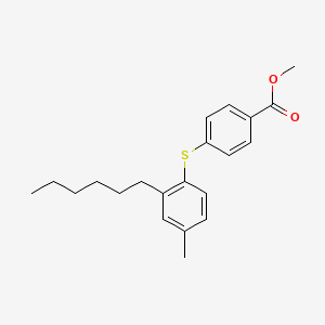 molecular formula C21H26O2S B12589066 Methyl 4-[(2-hexyl-4-methylphenyl)sulfanyl]benzoate CAS No. 648436-68-4
