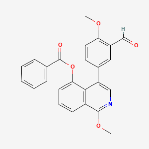 molecular formula C25H19NO5 B12589072 4-(3-Formyl-4-methoxyphenyl)-1-methoxyisoquinolin-5-yl benzoate CAS No. 651030-51-2