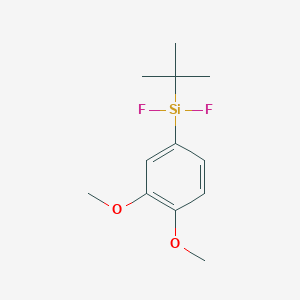 molecular formula C12H18F2O2Si B12589098 tert-Butyl(3,4-dimethoxyphenyl)difluorosilane CAS No. 647842-24-8