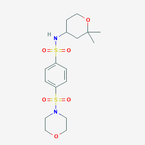 molecular formula C17H26N2O6S2 B12589104 N-(2,2-Dimethyl-tetrahydro-pyran-4-yl)-4-(morpholine-4-sulfonyl)-benzenesulfonamide CAS No. 606131-97-9