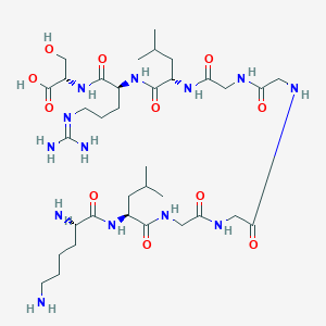 molecular formula C35H65N13O11 B12589115 L-Lysyl-L-leucylglycylglycylglycylglycyl-L-leucyl-N~5~-(diaminomethylidene)-L-ornithyl-L-serine CAS No. 646062-27-3