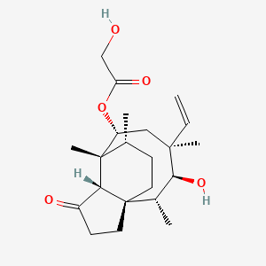 molecular formula C22H34O5 B1258913 [(1S,2R,3S,4S,6R,7R,8S,14R)-4-ethenyl-3-hydroxy-2,4,7,14-tetramethyl-9-oxo-6-tricyclo[5.4.3.01,8]tetradecanyl] 2-hydroxyacetate 