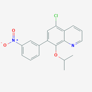 molecular formula C18H15ClN2O3 B12589157 5-Chloro-7-(3-nitrophenyl)-8-[(propan-2-yl)oxy]quinoline CAS No. 648897-04-5