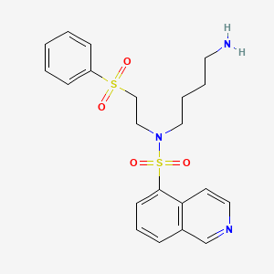 molecular formula C21H25N3O4S2 B12589193 N-(4-Aminobutyl)-N-[2-(benzenesulfonyl)ethyl]isoquinoline-5-sulfonamide CAS No. 651307-44-7