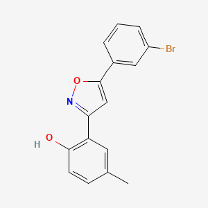 molecular formula C16H12BrNO2 B12589216 Phenol, 2-[5-(3-bromophenyl)-3-isoxazolyl]-4-methyl- CAS No. 651021-71-5