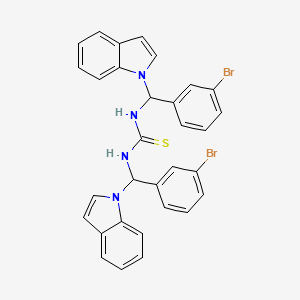 molecular formula C31H24Br2N4S B12589237 Thiourea, N,N'-bis[(3-bromophenyl)-1H-indol-1-ylmethyl]- CAS No. 649740-21-6