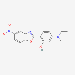 molecular formula C17H17N3O4 B12589240 3-(Diethylamino)-6-(5-nitro-1,3-benzoxazol-2(3H)-ylidene)cyclohexa-2,4-dien-1-one CAS No. 644997-70-6