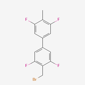 molecular formula C14H9BrF4 B12589285 4-(Bromomethyl)-3,3',5,5'-tetrafluoro-4'-methyl-1,1'-biphenyl CAS No. 646507-96-2