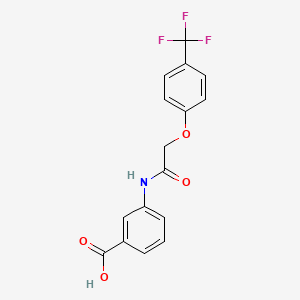 molecular formula C16H12F3NO4 B12589346 Benzoic acid, 3-[[[4-(trifluoromethyl)phenoxy]acetyl]amino]- CAS No. 649773-68-2