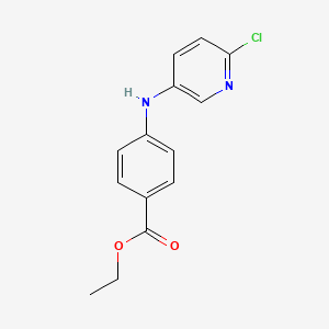 molecular formula C14H13ClN2O2 B12589409 4-[(6-Chloro-3-pyridinyl)amino]benzoic acid ethyl ester CAS No. 509953-61-1