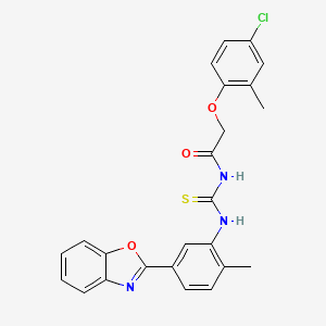 molecular formula C24H20ClN3O3S B12589419 N-{[5-(1,3-benzoxazol-2-yl)-2-methylphenyl]carbamothioyl}-2-(4-chloro-2-methylphenoxy)acetamide 