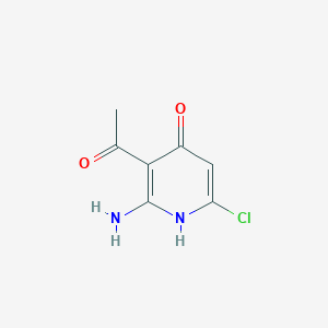 molecular formula C7H7ClN2O2 B12589446 3-Acetyl-2-amino-6-chloropyridin-4(1H)-one CAS No. 651054-79-4