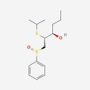 molecular formula C15H24O2S2 B12589455 (2R,3R)-1-[(S)-Benzenesulfinyl]-2-[(propan-2-yl)sulfanyl]hexan-3-ol CAS No. 649748-81-2